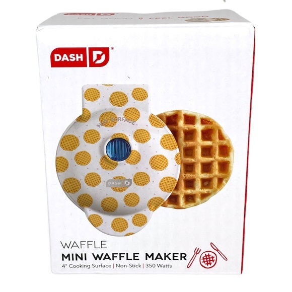 Dash Waffle Pattern Mini Waffle Maker, White - Picture 5 of 5